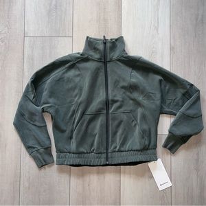 NWT Lululemon Brushed Softstreme Funnel-Neck Zip Up Smoked Spruce Size 6 SKSR